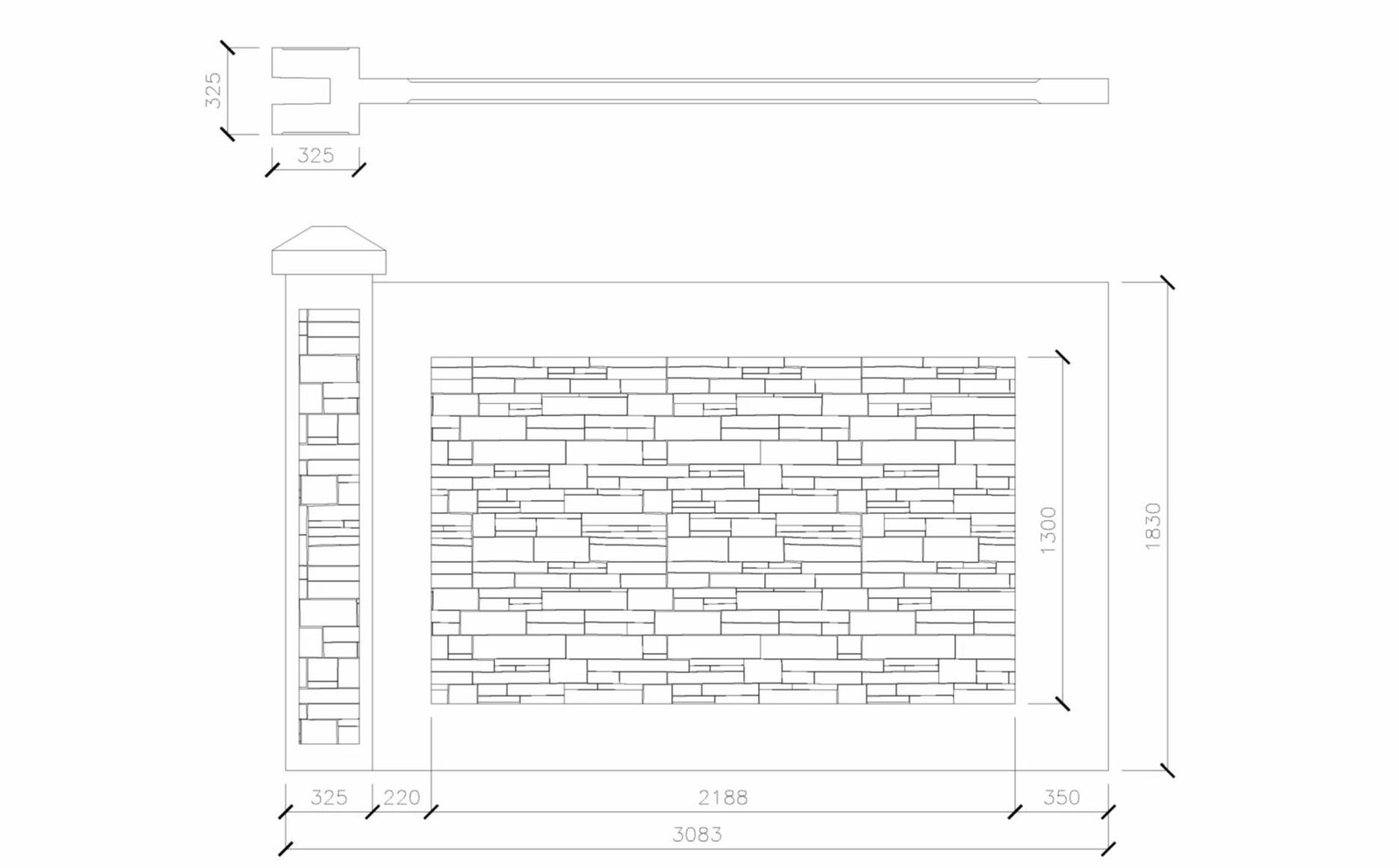 4 Inch Precast Wall Technical Drawing
